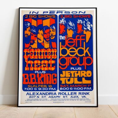Jeff Beck Jethro Tull Canned Heat BB King 1969 Tour Poster - Live #150
