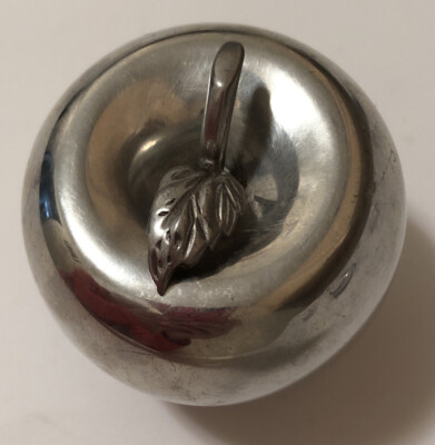 Danish Quality Pewter QUEEN ART Pewter Apple Paperweight Brooklyn 