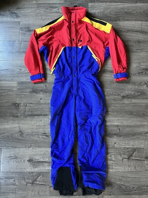 Vintage The North Face M Vertical Gore-Tex Color Block One Piece Snow Suit Retro