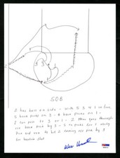 Wes Unseld SIGNED HAND DRAWN PLAY SOB Washington Bullets HOF PSA/DNA AUTOGRAPHED