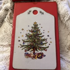 New- Nikko Christmas Tree Ceramic Serving Tray Snack Board 9" Cutting Japan