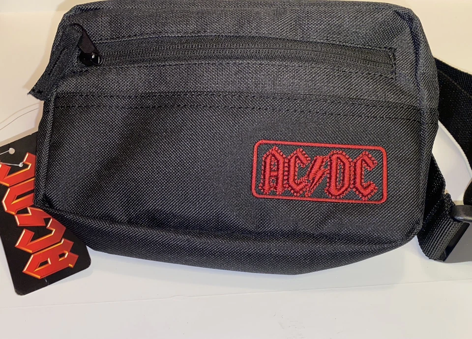 Riñonera negra con logotipo rojo bordado AC/DC NUEVA Foto 3 de 4