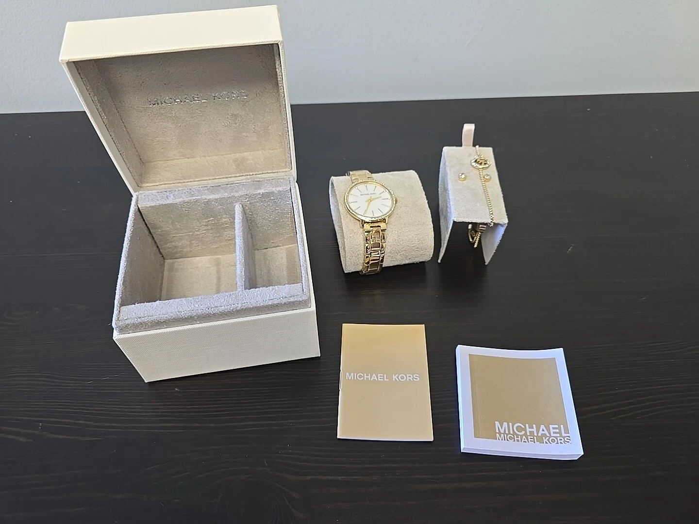 Orologio Michael Kors PYPER MK1065SET nuovo con etichette bracciale orecchini prezzo consigliato $325