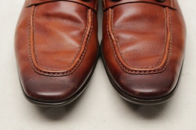 Magnanni Men’s Size 41/8 Marbella Slip-On Tabaco Brown Leather Horse Bit Loafer Magnanni Mens Horse Bit Loafers 8 M Brown Patina Leather  main image 4