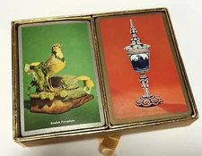 2 Decks Vintage Congress Playing Cards 606 Boehm Porcelain Bohemian Goblet