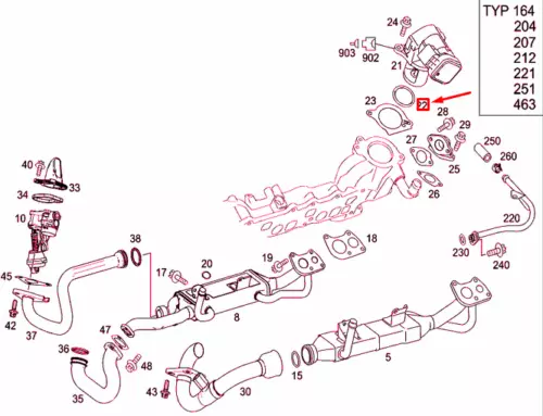 NEU MERCEDES-BENZ ML W164 AGR-VENTILDICHTUNGSRING A0259973448 ORIGINAL - Bild 9 von 10