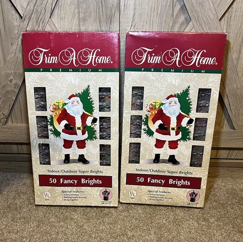 Trim A Home 50 Fancy Bright Indoor Outdoor Christmas Bulbs W/ Replacements