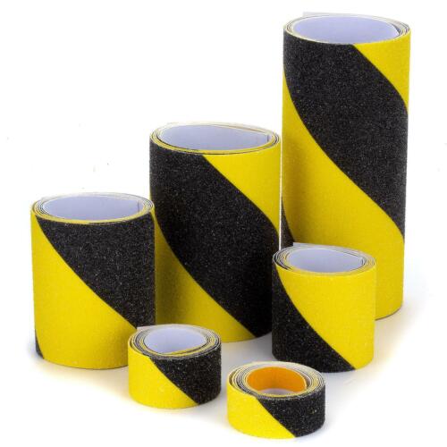 Anti glissant escalier marches bande antidérapante revêtement antidérapant noir jaune 1 m - Photo 1/28