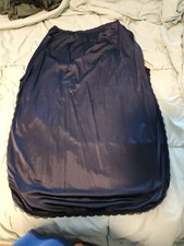 Vintage Tailored Cabernet Half Slip Size L Nylon 34" Long Lace Trim Black