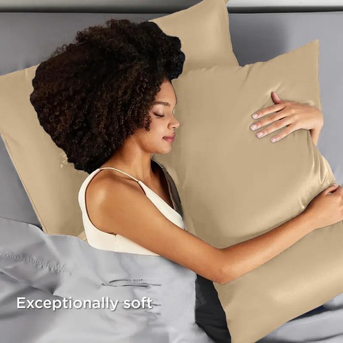 Premium Satin Silk Pillowcases For Hair And Skin 2 Pack Soft Pillow Cases Covers - Picture 92 of 137