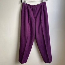 Vintage Harve Benard Wool Trousers Pants Pleated Lined Purple Violet Size 10