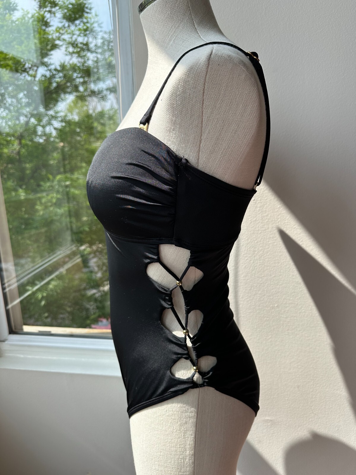 Kenneth Cole Medium Solid Black Side Loop Bandeau… - image 2