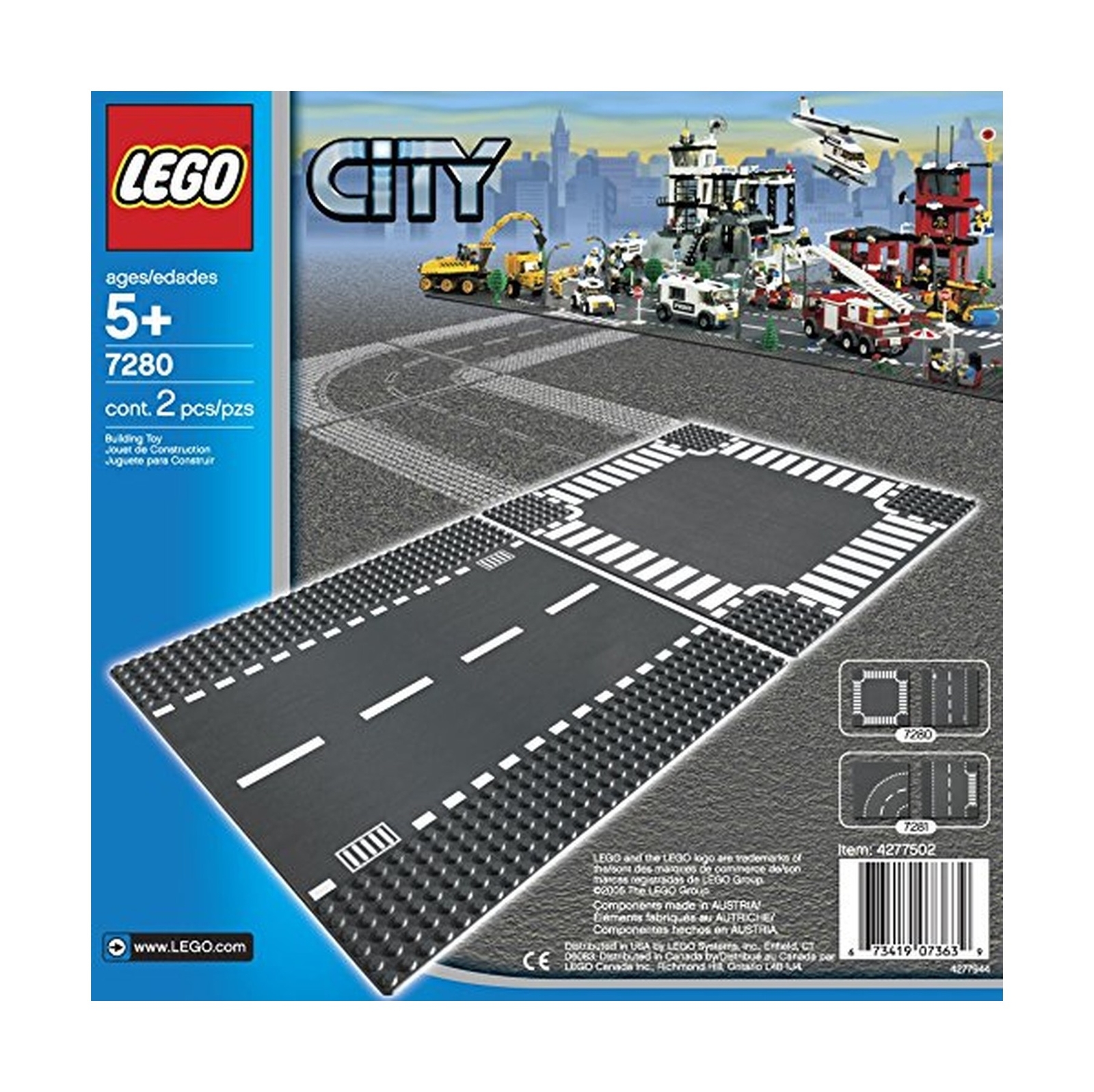 lego 7280 city straight & crossroad plates