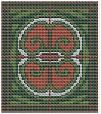 Florashell Kreuzstich Muster Puppenhaus Teppich Art Deco Stickvorlage