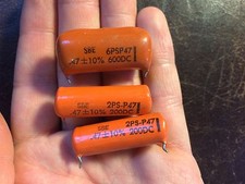 3 Vintage Sprague Orange Drop .47 uf 200v 600v Capacitors Guitar Amp Tone Caps