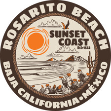 ROSARITO Beach Baja California Sunset Coast Vinyl Sticker Decal Travel Gift Cars