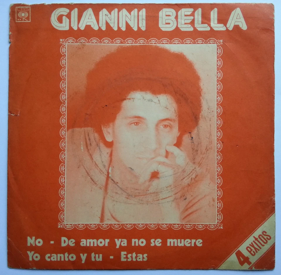 GIANNI BELLA NO 1979 4-TRCKS EP SPANISH-SUNG! UNIQ CVR & PS! CHILEAN PRESS ONLY! - Image 2 of 4