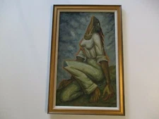GUSTAVO VASCONEZ OIL PAINTING IMPORTANT ECUADOR SURREALISM EXPRESSIONIST 1950'S