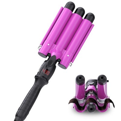 kuwa Crimper Hair Tool,15 Variable Temperature Waver Curling Iron,Three Barre...