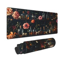 Gothic Skull and Glass Bottle Gaming Pad, Large Non-Slip Base Mousepad XL 31....
