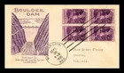 DR JIM STAMPS US COVER BOULDER DAM FDC SCOTT 774 BLOCK OF 4 GRIMSLAND CACHET