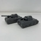 Lot of 2 Vintage Marx Battleground Dark Gray German #351 Army Tank MPC Lot A