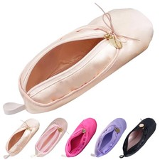 Ballet Shoe Makeup Bag, Pink Cosmetic Pouch, Dance standard, Pale