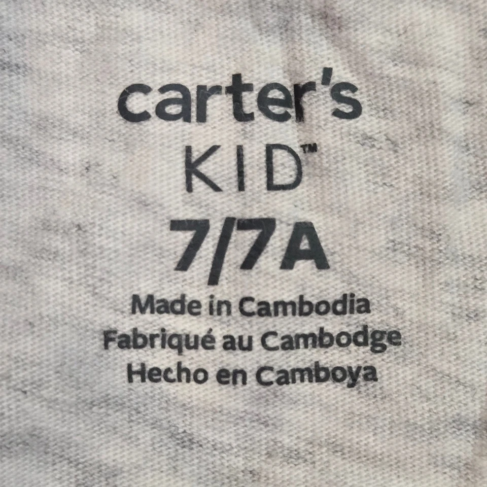Camiseta Carter's Niños Gris Dobladillo Retorcido Amarillo Girasol Gráfico Talla 7/7A Foto 4 de 4