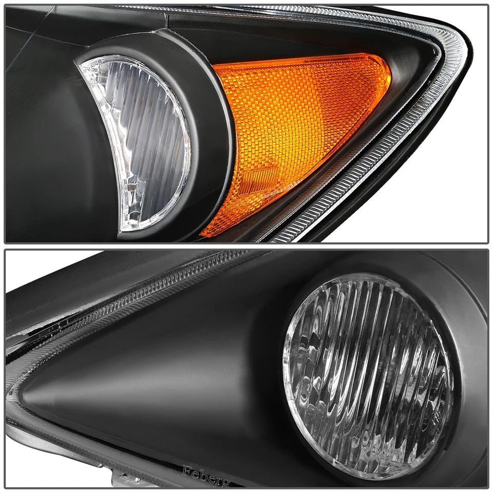 Factory Style Halogen Headlights for Toyota Camry XV30 05-06 Black Amber L+R Foto 4 de 4