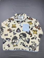 Disney Winnie The Pooh Fleece Pullover Women Medium Pockets 1/4 Zip