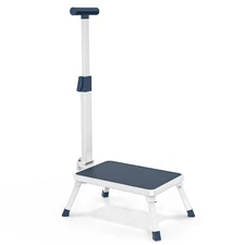 Folding Step Stool, Step Stools with Handle for Elderly Adults, Metal Steppin...