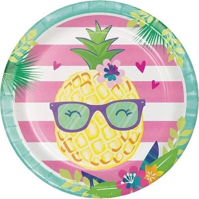 Creative Converting Pineapple and friends Party Plate, One Size, Multicolor