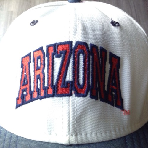 Vintage Made In USA Arizona Wildcats Arch Fitted Hat College White Cap 7 1/8 - Picture 3 of 8