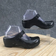 Dansko Shoes Womens 38 Tandy Mule Mary Jane Black Leather Clogs Comfort Casual