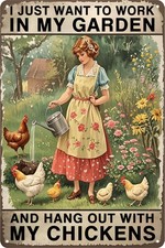 Chicken Coop Decor Garden Signs Themed Gifts For Women Metal Signs For Outsid...