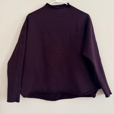 Frank  Eileen Effie Long-Sleeve Funnel Sweatshirt Capelet Womens Large Cotton