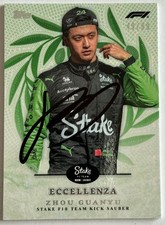 Zhou Guanyu Hand Signed F1 2024 Eccellenza Card F1 Auto /99 PROOF