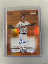 2025 Stadium Club Steven Kwan Chrome Autographs Orange Refractors #/25