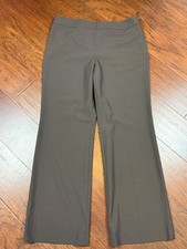 NEW TALBOTS Classic Side Zip Brown Wide Leg Pants Size 14 Stretch 32" Inseam