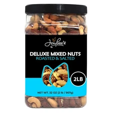 Mixed Nuts Deluxe - Roasted & Salted | 32 oz Reusable Container | Healthy Gou...