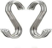 20 Pack 3.4" S Shaped Hooks Stainless Steel Metal Hangers Hanging Hooks 0.56 per strip