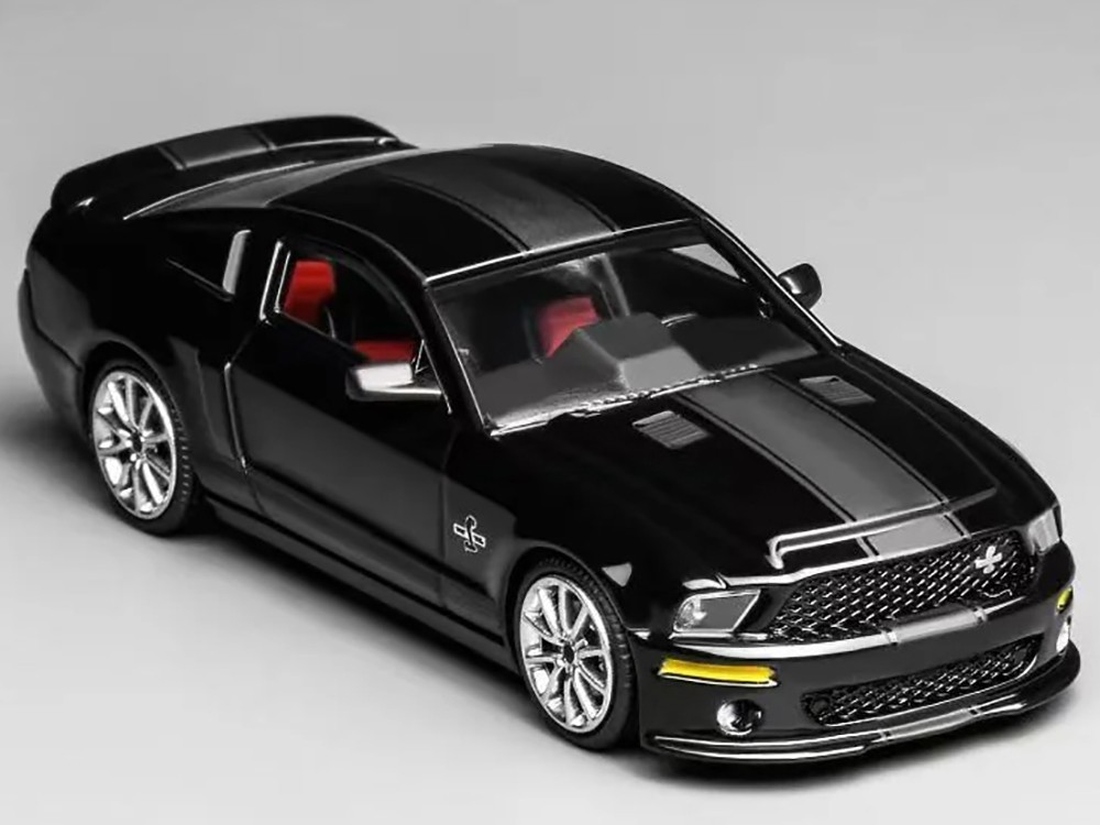 2007 SHELBY GT500 SUPER SNAKE BLACK 1/64 BY MOTORHELIX/GREENLIGHT 1251006C