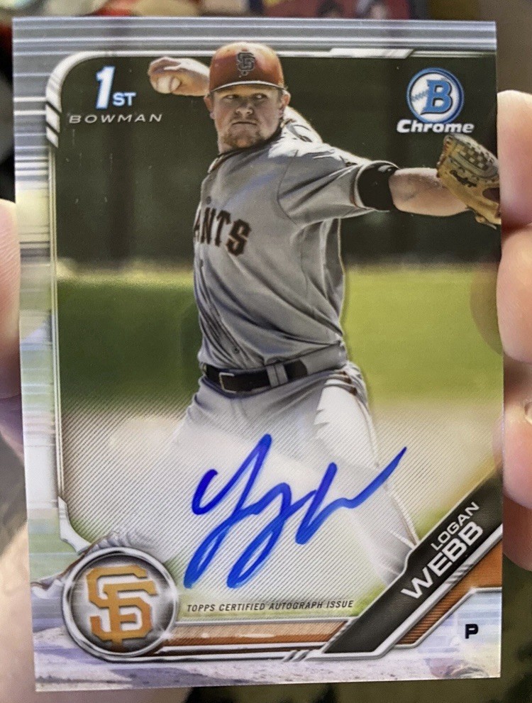 2019 Logan Webb Bowman Chrome Prospect Auto