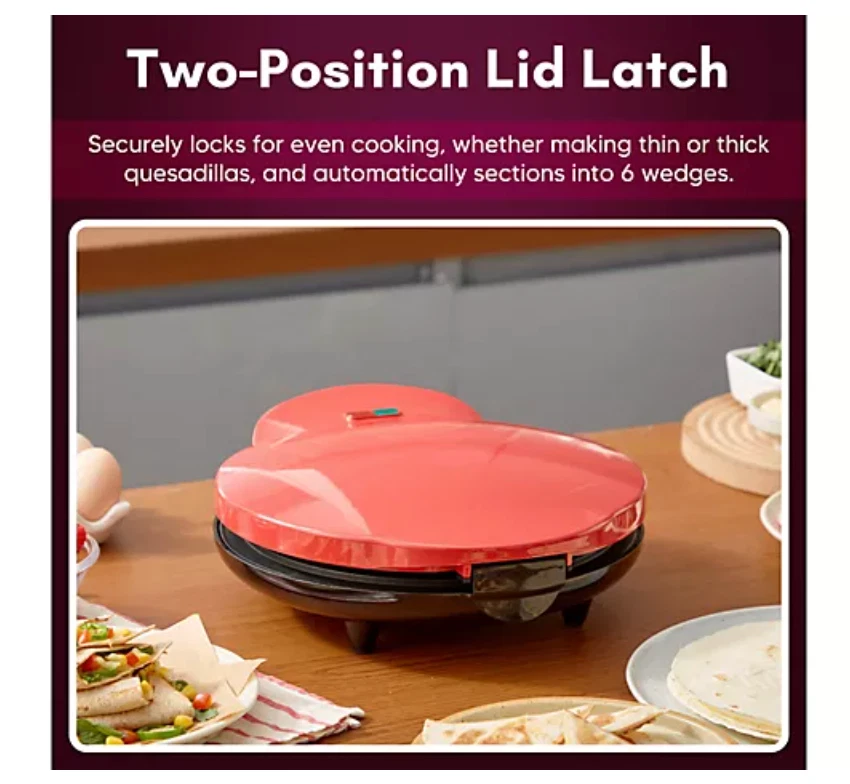 Máquina de quesadilla Elite Cuisine 11", pestillo de bloqueo de 2 posiciones Foto 4 de 4