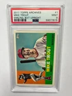 2017 Topps Archives #1 MIKE TROUT Smiling Bat Upright PSA 9 (POP 8)