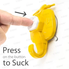 Suction wall hook hanger scooter style white yellow removable reusable adhesive