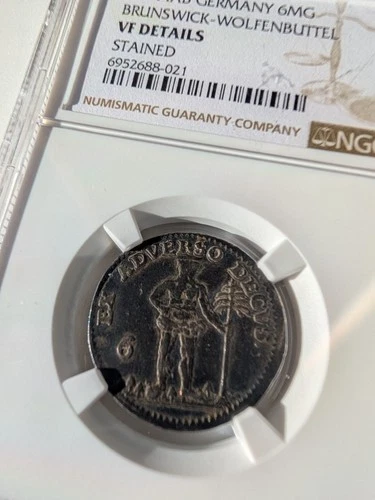 1789 C GERMANY BRUNSWICK-WOLFENBUTTEL 12MG NGC FV25 Nice Color Top Pop