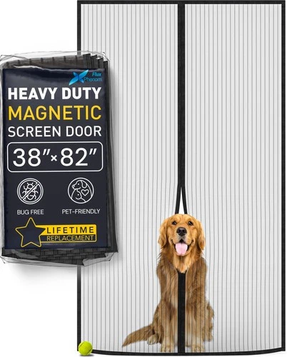 Flux Phenom Magnetic Fly Screen Door - Easy 15-Min Install, Self-Closing