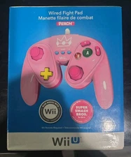 PDP Nintendo Wii U Princess Peach Wired Controller Fight Pad New! Smash Bros