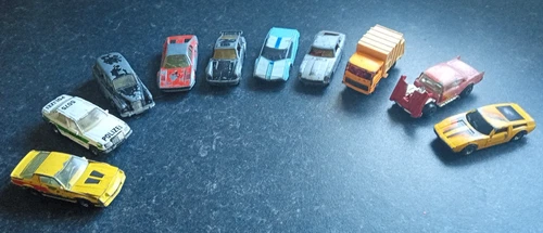 10 Vintage Matchbox Toy Cars 1970's 57 Chevy Refuse Truck Porsche Turbo Super G7